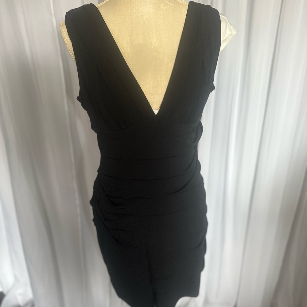 Le Chateau Black Rushed Dress